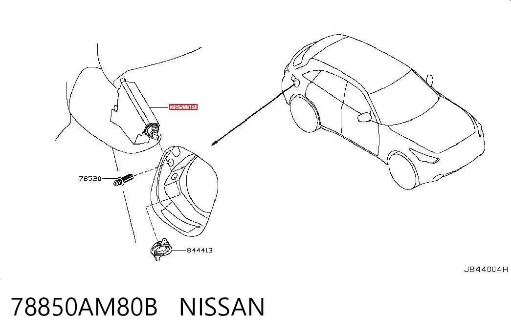 78850AM80B Nissan/Infiniti Cerradura de la tapa del depósito de combustible