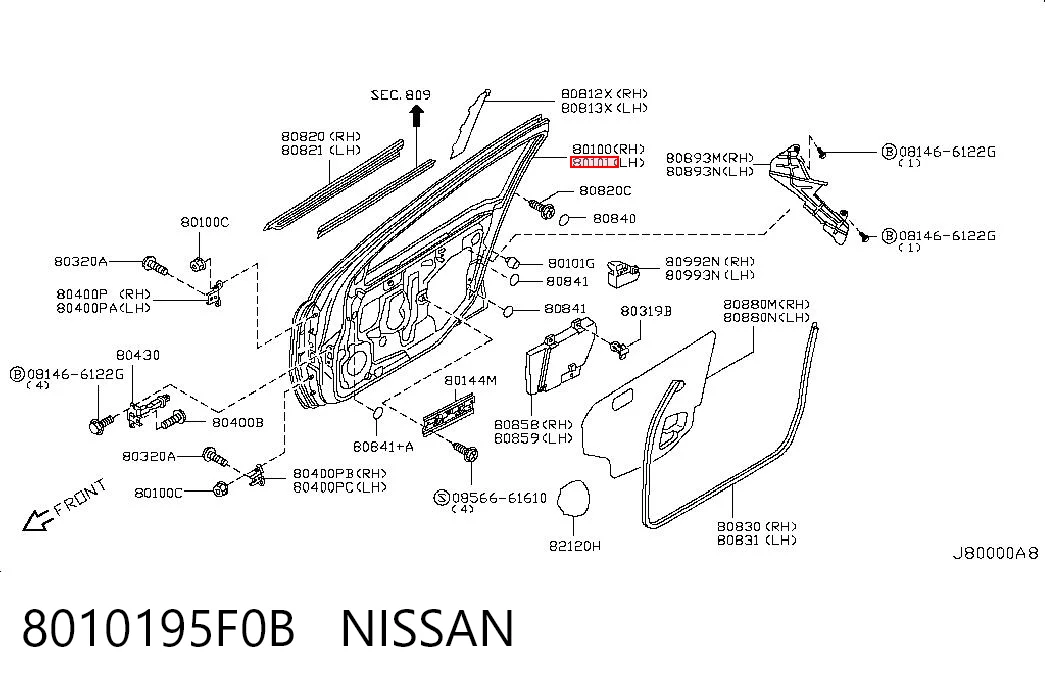 Puerta delantera izquierda para Nissan Almera B10RS