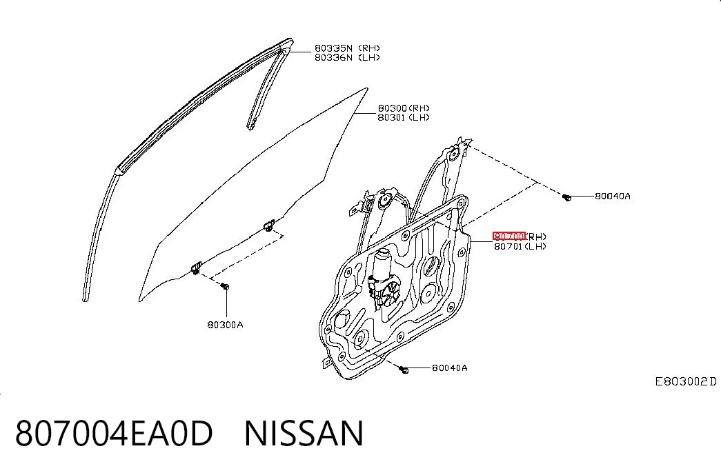 Mecanismo elevalunas delantero derecha Nissan Qashqai II