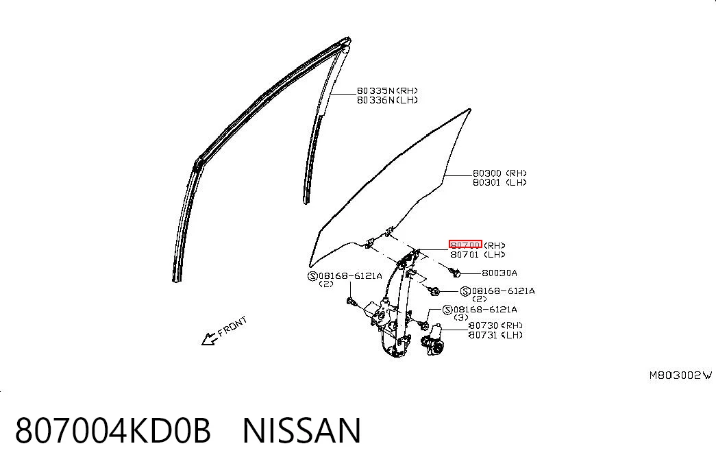 Comprar Mecanismo de elevalunas de la puerta delantera derecha Nissan Navara  D23, D23T a bajo precio