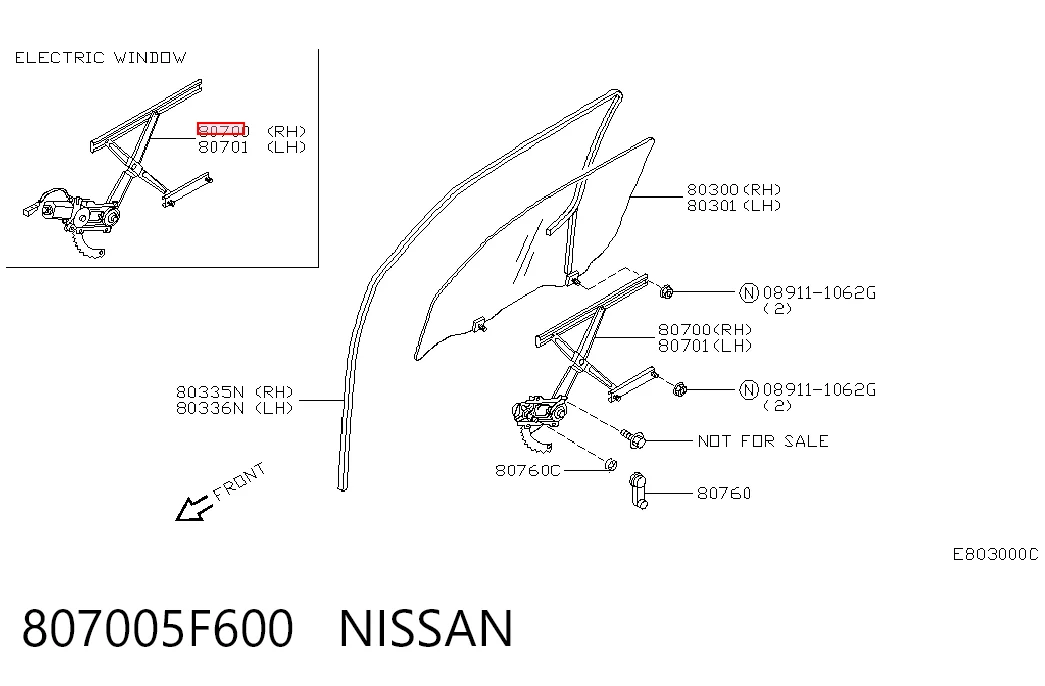 Comprar Mecanismo de elevalunas de la puerta delantera derecha Nissan Micra  K11 a bajo precio