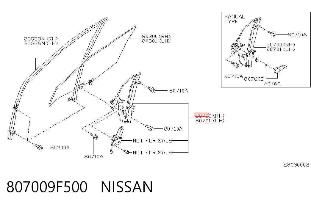  Mecanismo de elevalunas delantero derecha Nissan Primera 