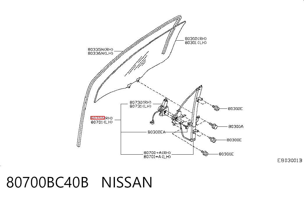 Mecanismo levanta, puerta delantera derecha para Nissan Micra  K12