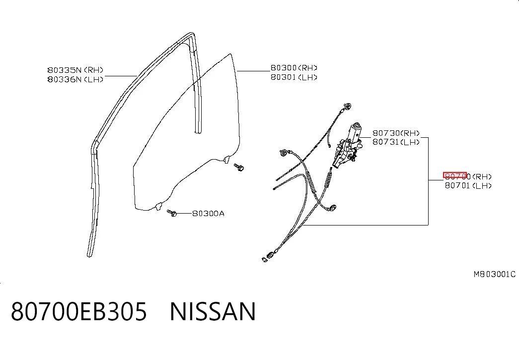 Mecanismo de elevalunas delantero derecha Nissan Navara  desde 91,48 €