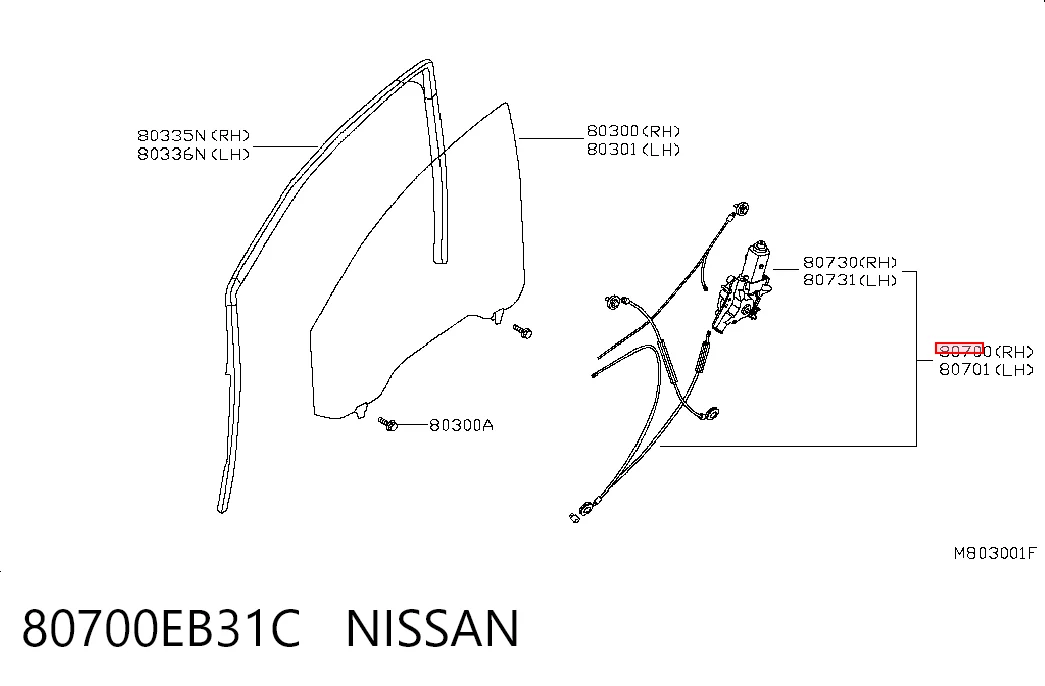  Mecanismo de elevalunas delantero derecha Nissan Navara 