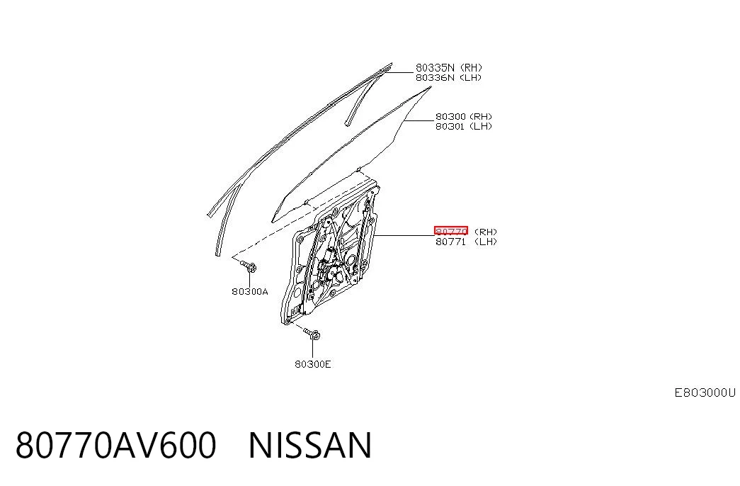 Comprar 80770AV601 VAG Mecanismo de elevalunas