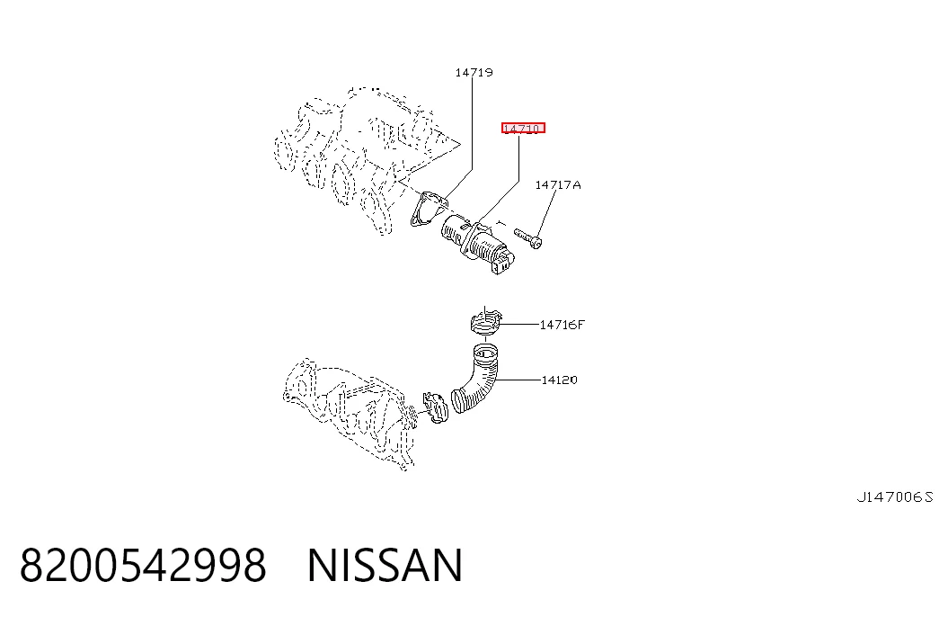 8200542998 Nissan/Infiniti Válvula EGR