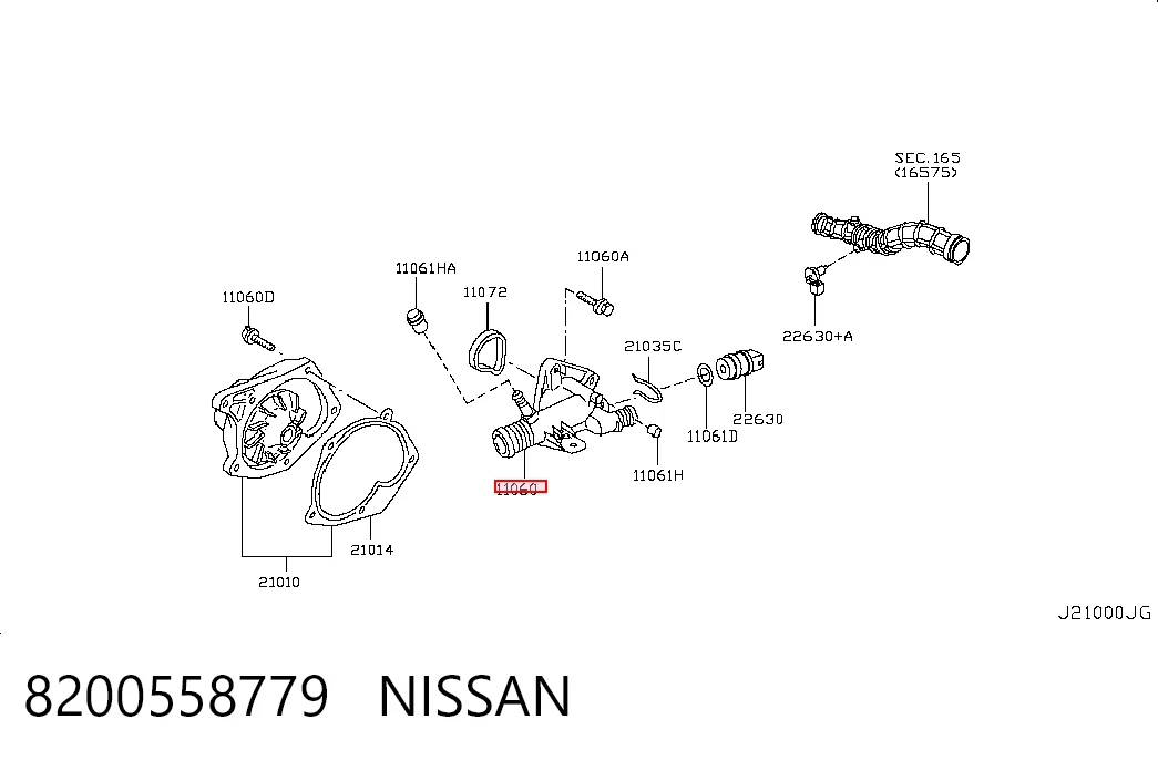 Termostato 8200558779 NISSAN