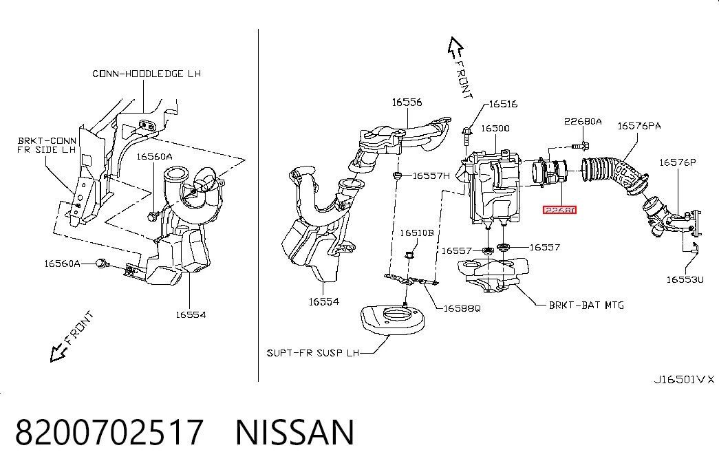 8200702517 Nissan/Infiniti Sensor de flujo de aire