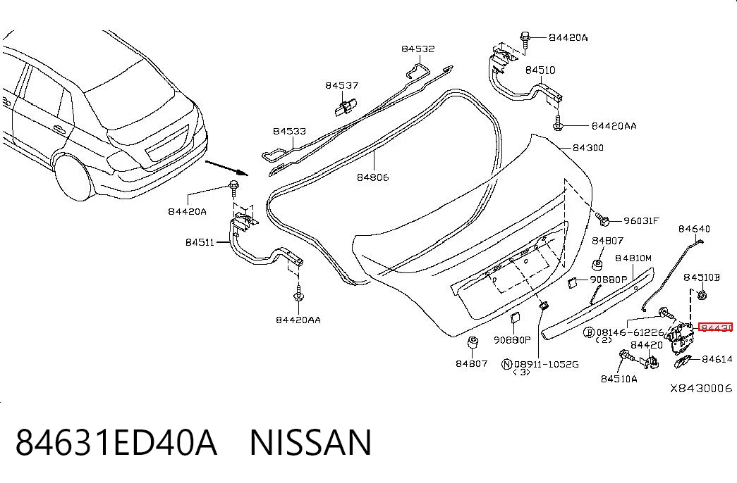 Comprar Cerradura de maletero Nissan Tiida  SC11X