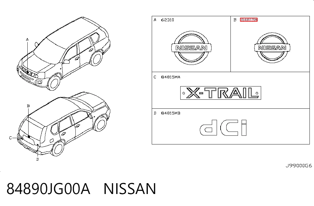 Emblema para Nissan X-Trail T31