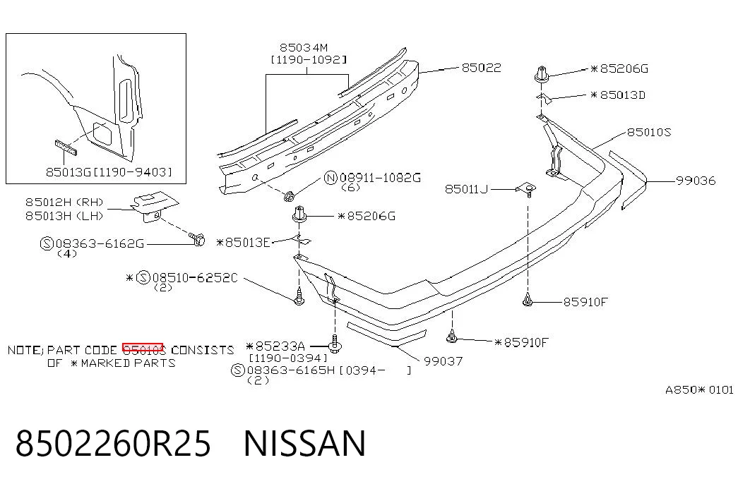 Comprar Parachoques trasero Nissan Sunny III Y10 a bajo precio