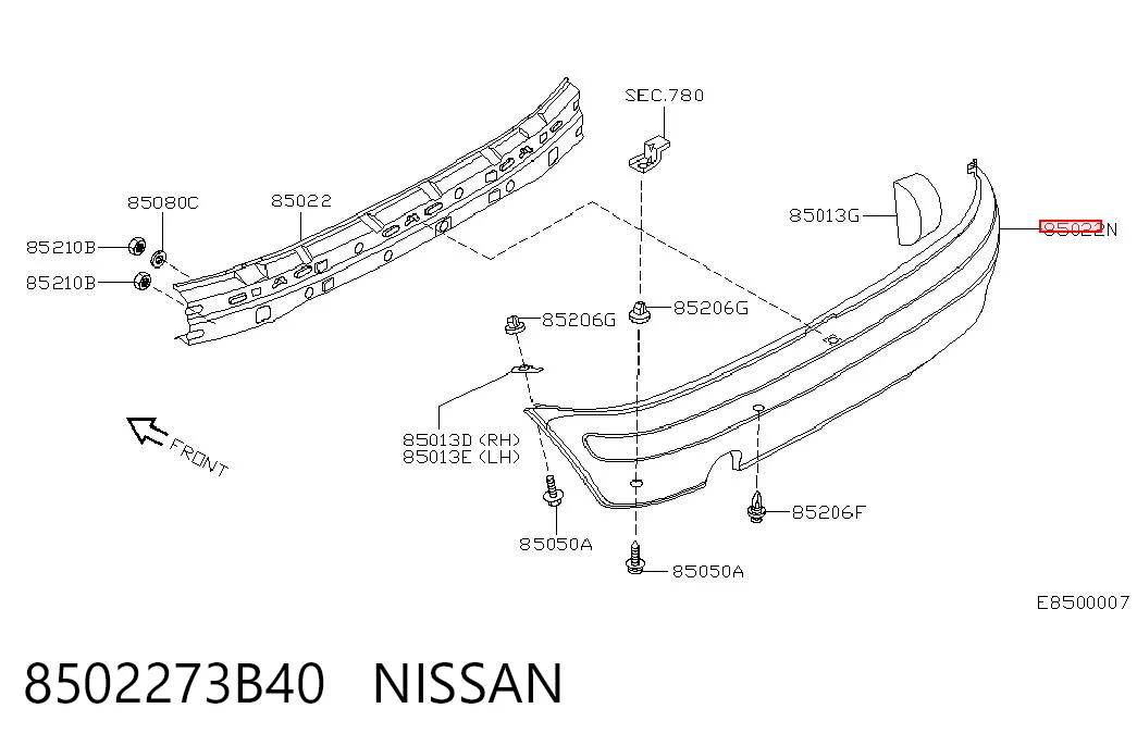 Defensa trasero para Nissan Micra  K11