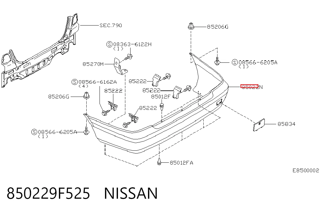 Comprar Parachoques trasero Nissan Primera  P11 a bajo precio