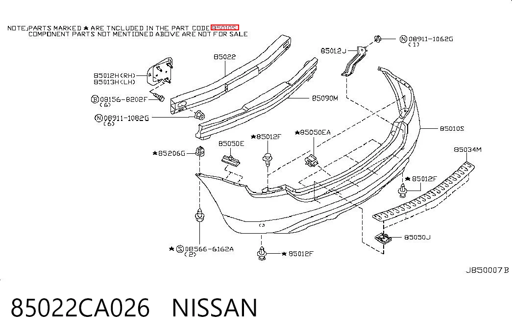 Defensa trasero para Nissan Murano  Z50