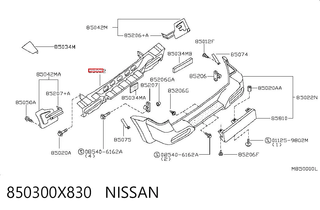 Comprar Refuerzo de parachoques trasero Nissan Terrano II R20 a bajo precio