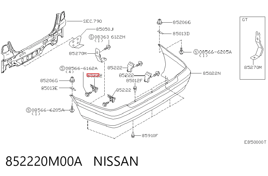 Comprar Soporte de parachoques trasero Nissan Primera  P11 a bajo precio