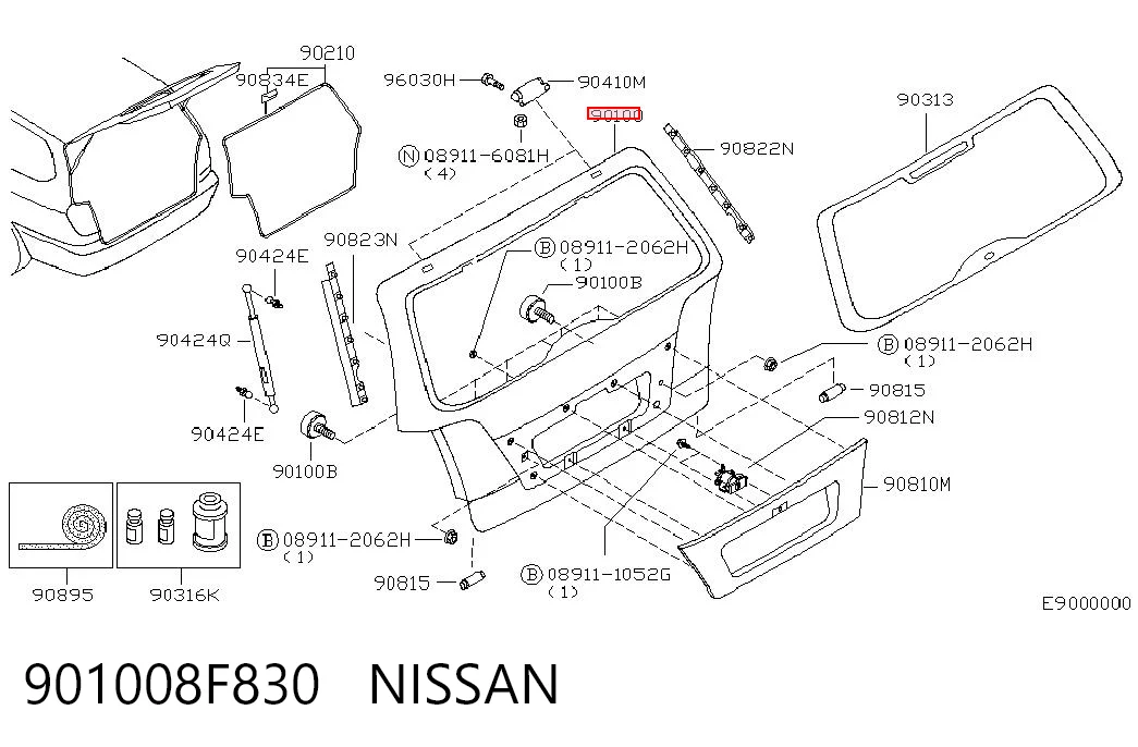 Comprar Puerta trasera del maletero (portón trasero) Nissan Primera WP11 a bajo precio