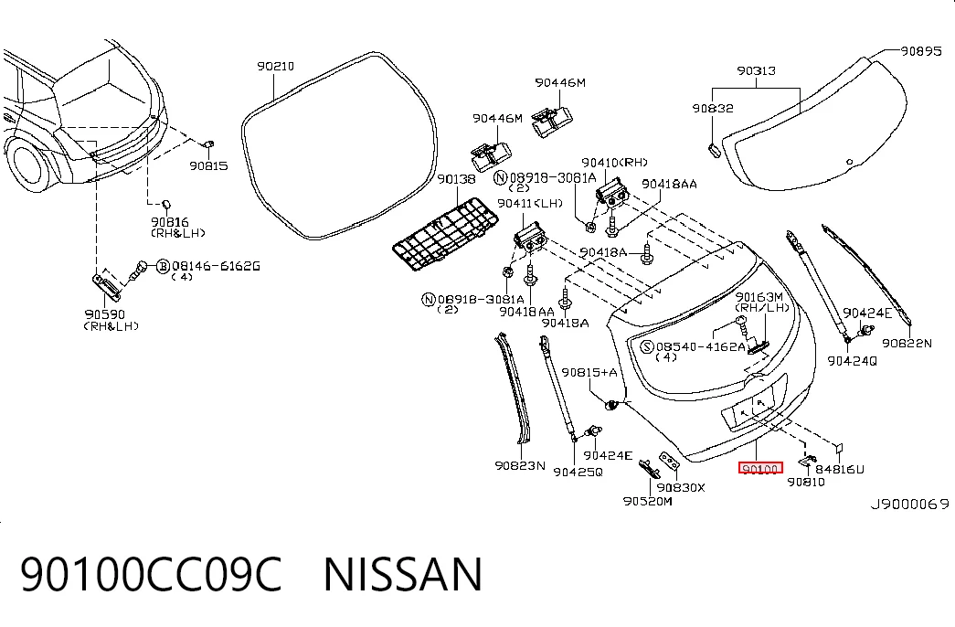 Porton trasero para Nissan Murano  Z50
