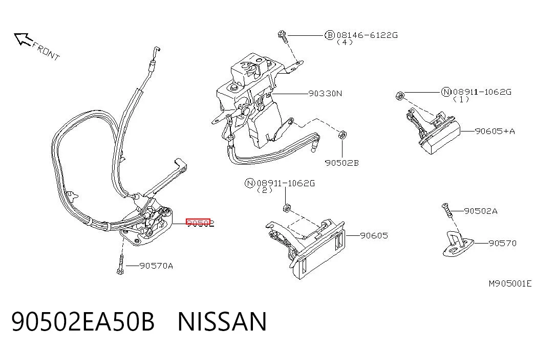 Cerradura de maletero para Nissan Pathfinder R51M