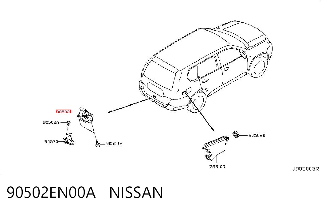 90502EN00A Nissan/Infiniti Cierre del maletero