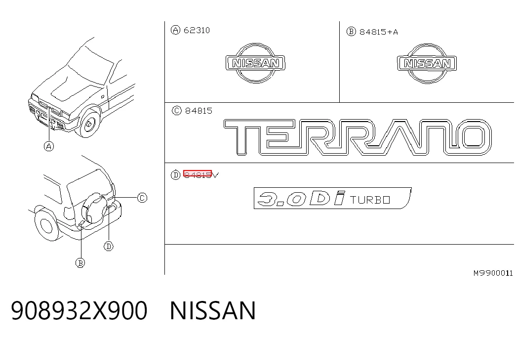 Comprar Emblema de tapa de maletero Nissan Terrano II R20 a bajo precio