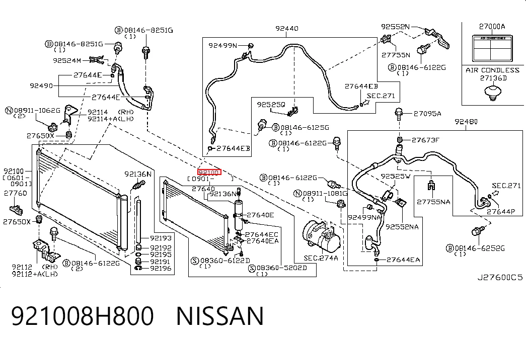 Aire acondicionado capacitor Nissan X-Trail SUV (T30) (2001 - 2007) precio, desde 81,31 EUR