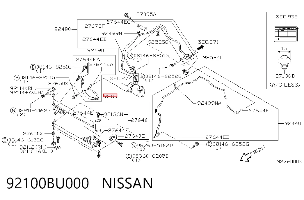  Condensador aire acondicionado Nissan Almera 