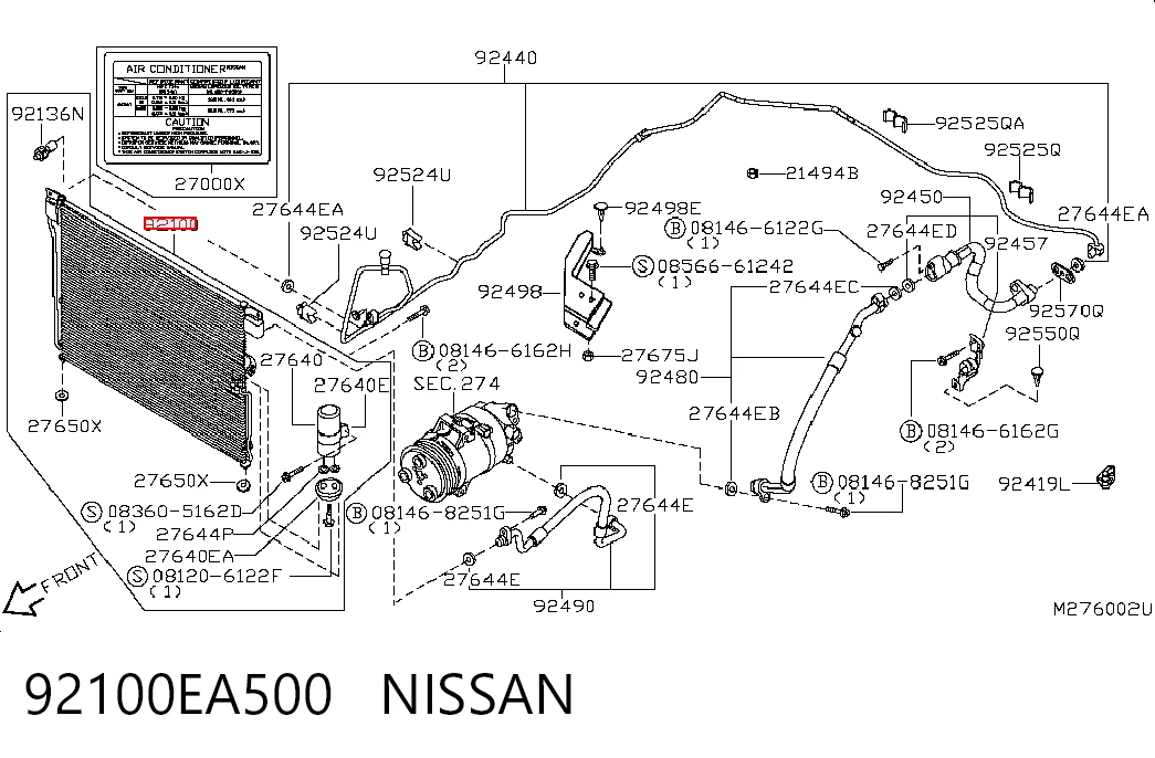 Condensador aire acondicionado Nissan Navara  (D40)