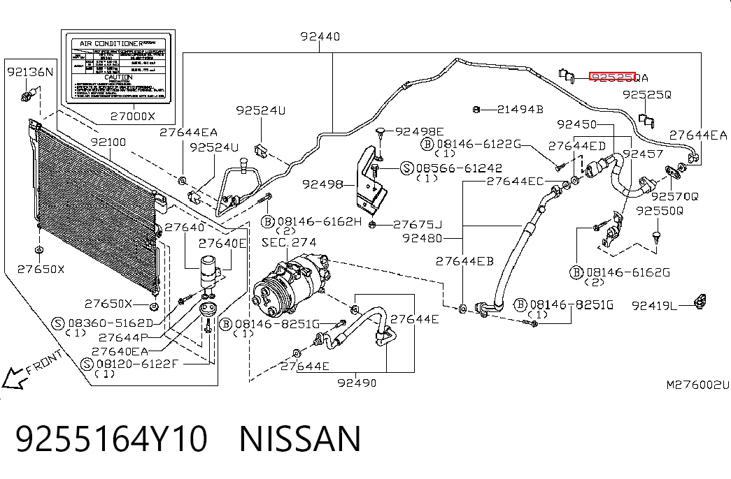 9255164Y10 Nissan/Infiniti