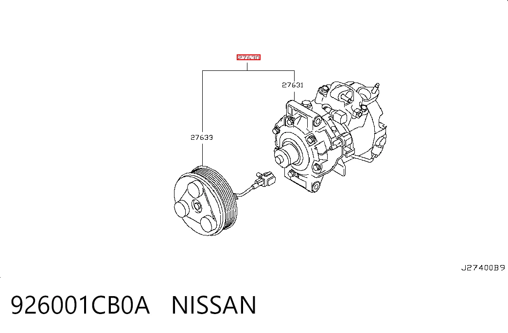 926001CB0A Nissan/Infiniti Compresor climatizador