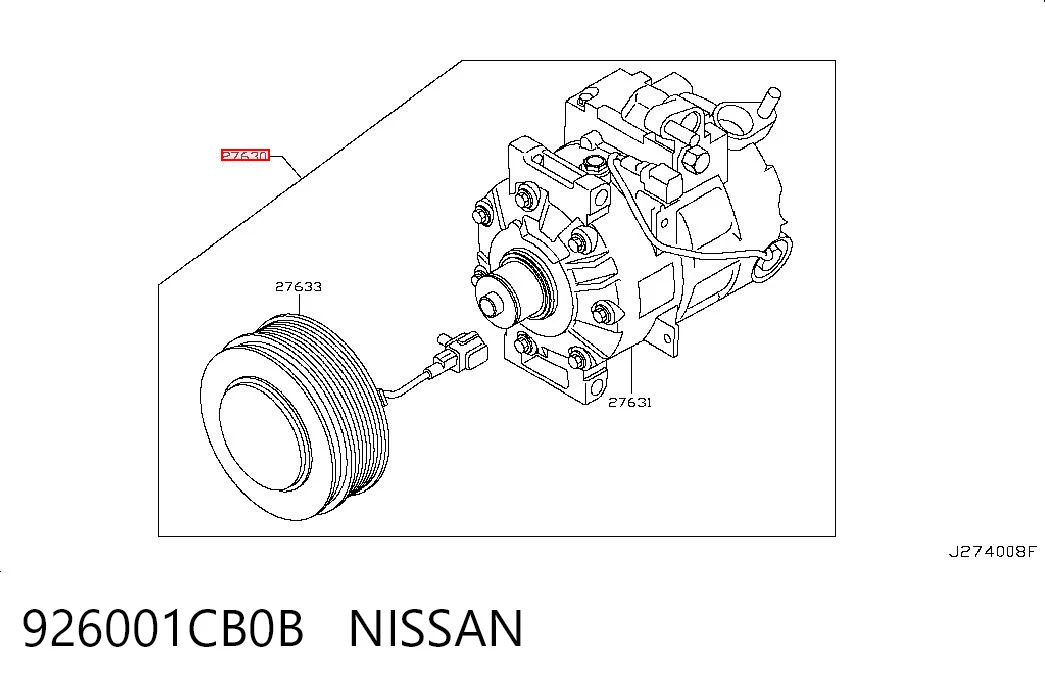 926001CB0B Nissan/Infiniti Compresor climatizador