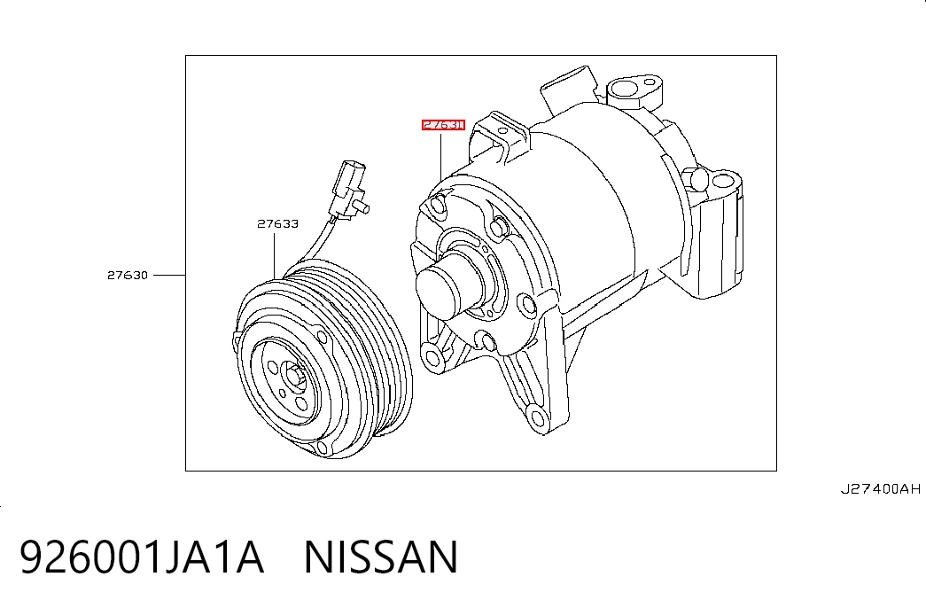 926001JA1A Nissan/Infiniti Compresor climatizador