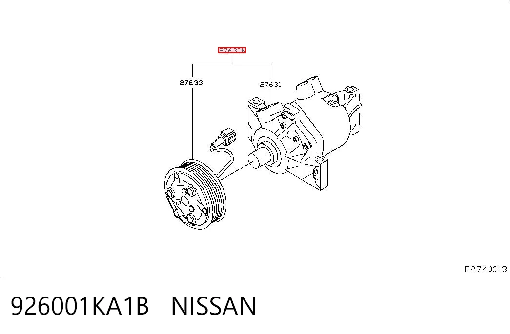 926001KA1B Nissan/Infiniti Compresor climatizador