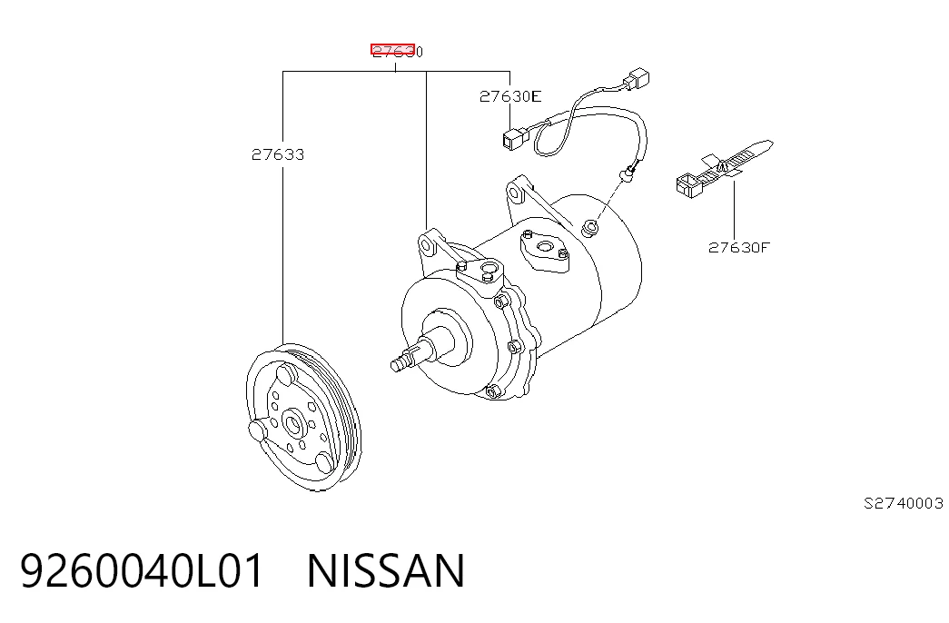  Compresor de aire acondicionado Nissan Terrano 1
