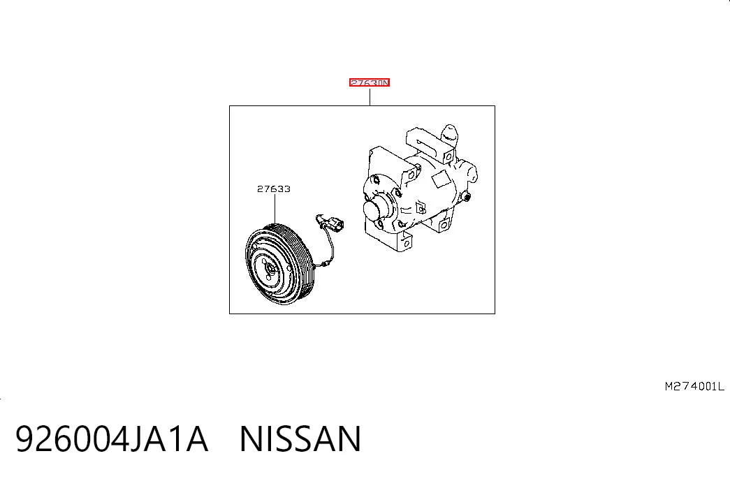 Compresor de aire acondicionado para Nissan Navara D23, D23T