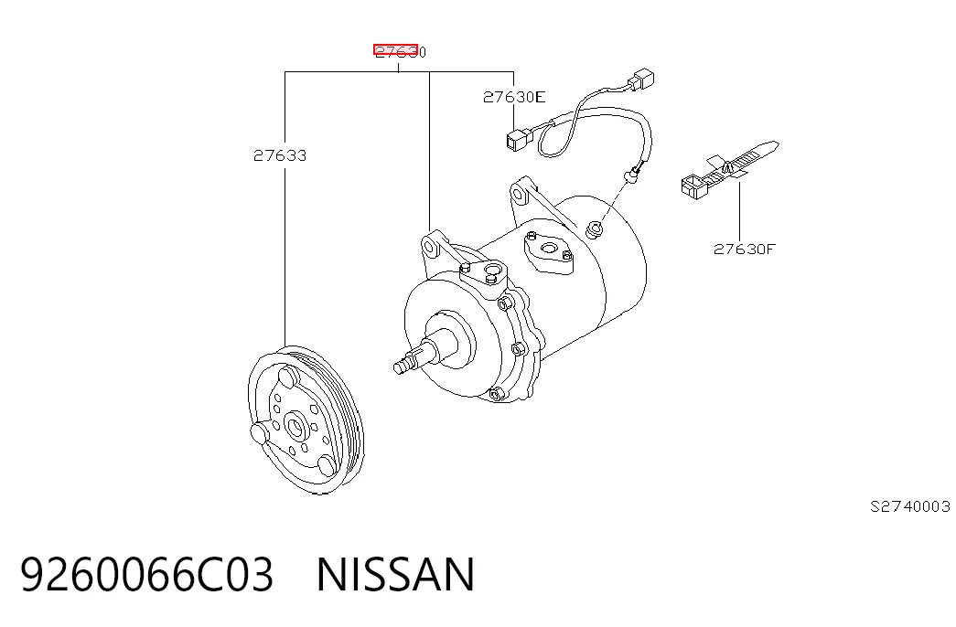  Compresor de aire acondicionado Nissan Terrano 1