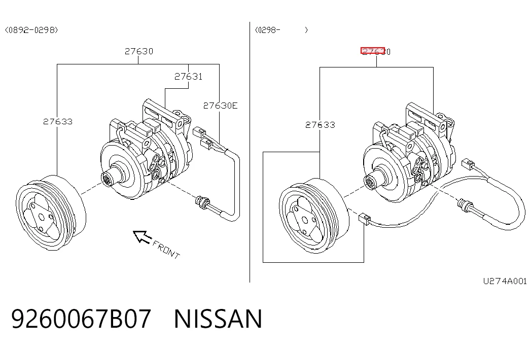 Compresor climatizador para Nissan Micra  K11