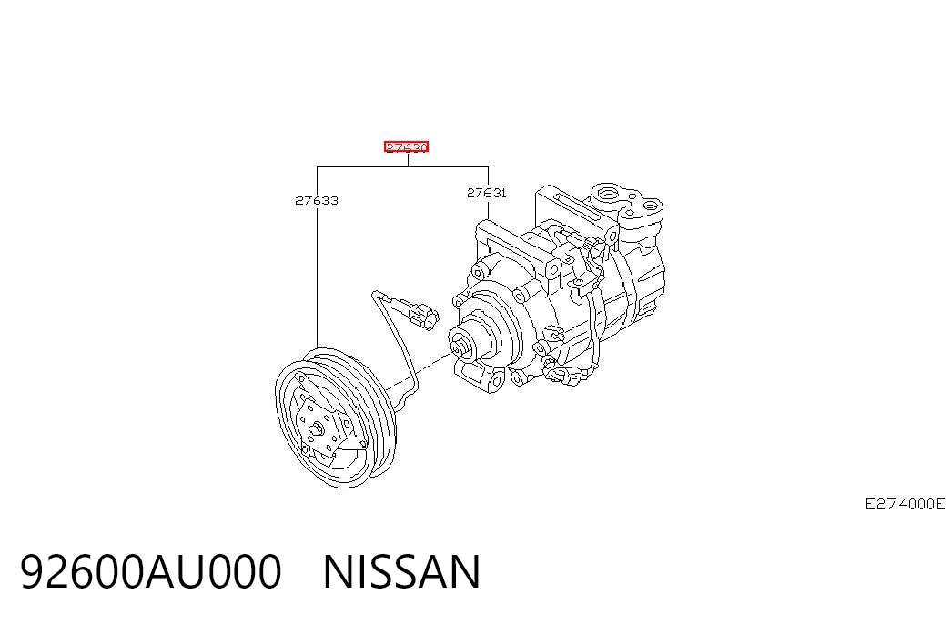 92600AU000 Nissan/Infiniti Compresor climatizador