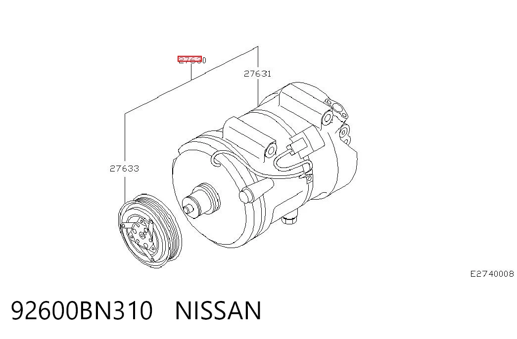 Compresor de aire acondicionado 926007M500 VAG