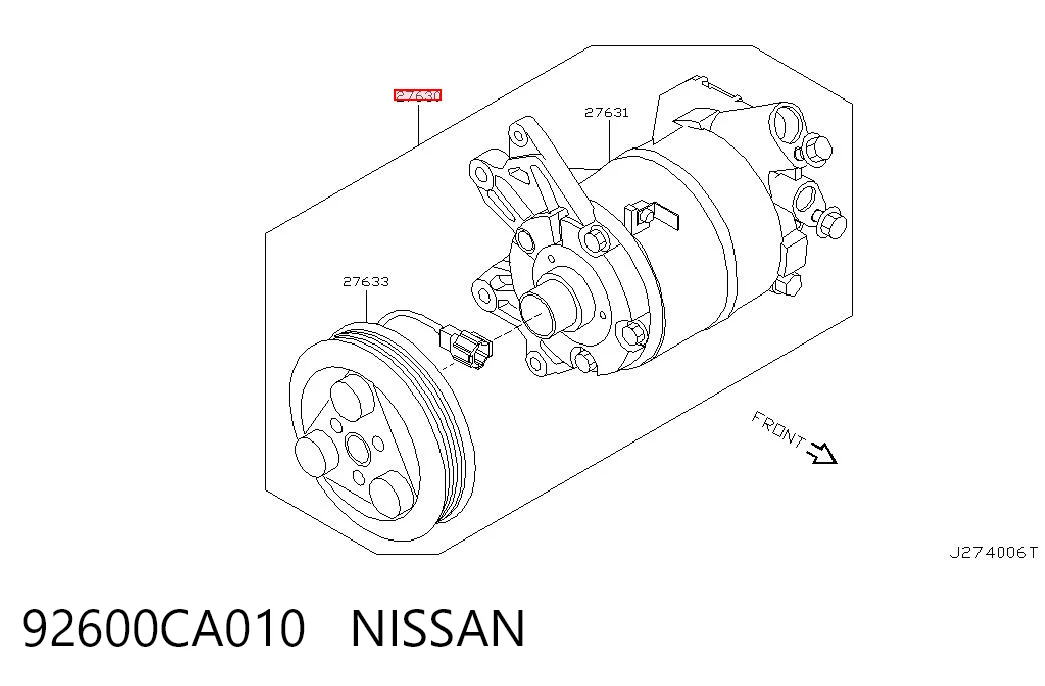 92600CA010 Nissan/Infiniti Compresor climatizador