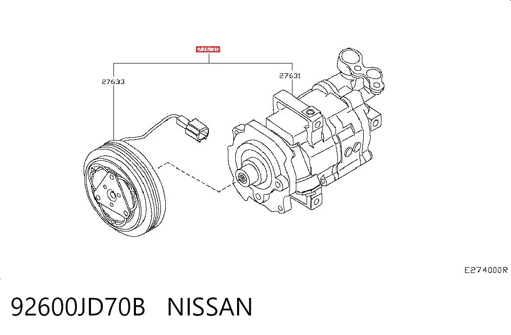 92600JD70B Nissan/Infiniti Compresor climatizador