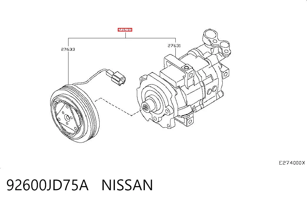 92600JD75A Nissan/Infiniti Compresor climatizador