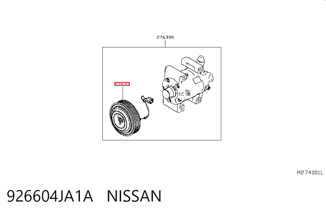 Comprar Embrague (bobina magnética) del compresor de aire acondicionado Nissan Navara D23, D23T a bajo precio