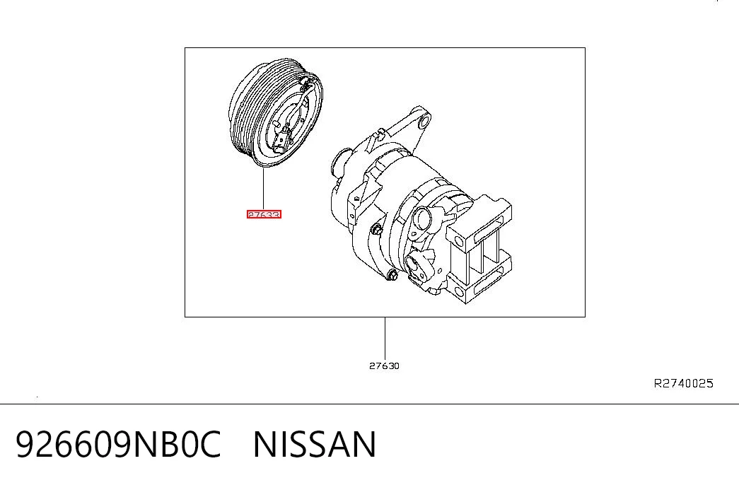 Compresor de aire acondicionado 926609NB0C NISSAN