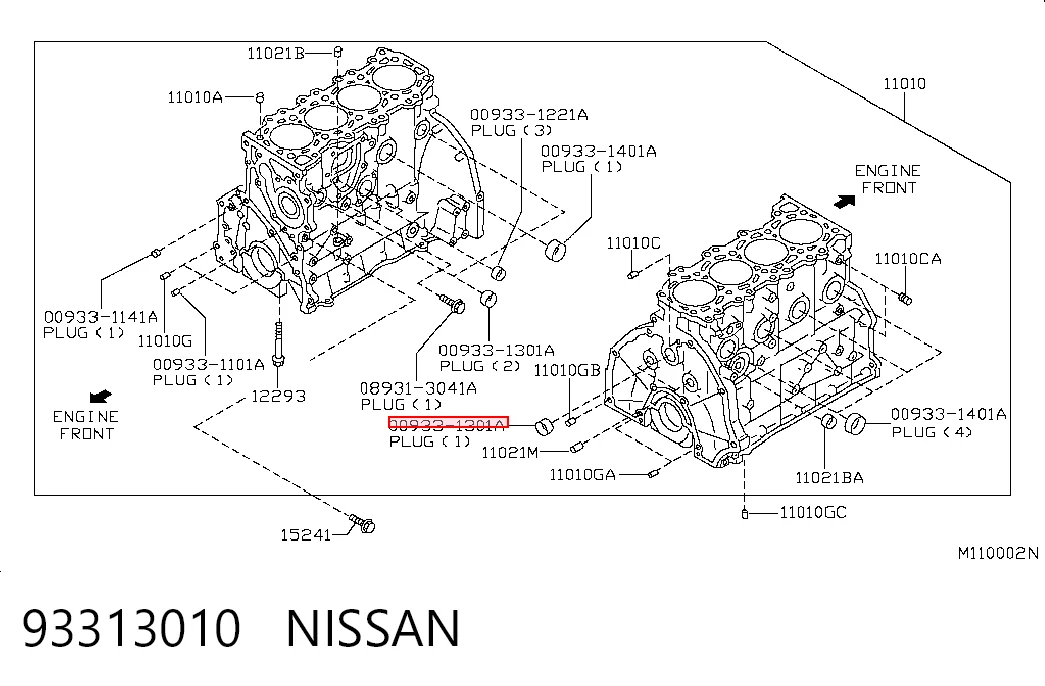Comprar Tapón de bloque de cilindros Nissan Terrano I WD21 a bajo precio