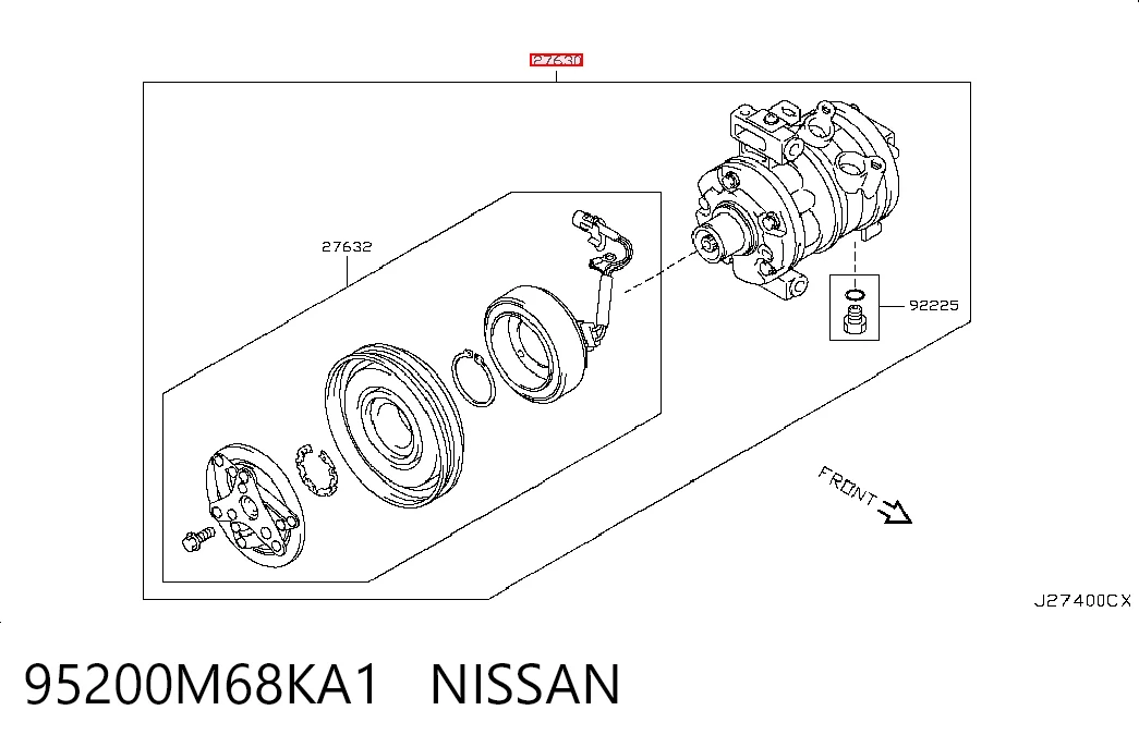 95200M68KA1 Nissan/Infiniti Compresor climatizador