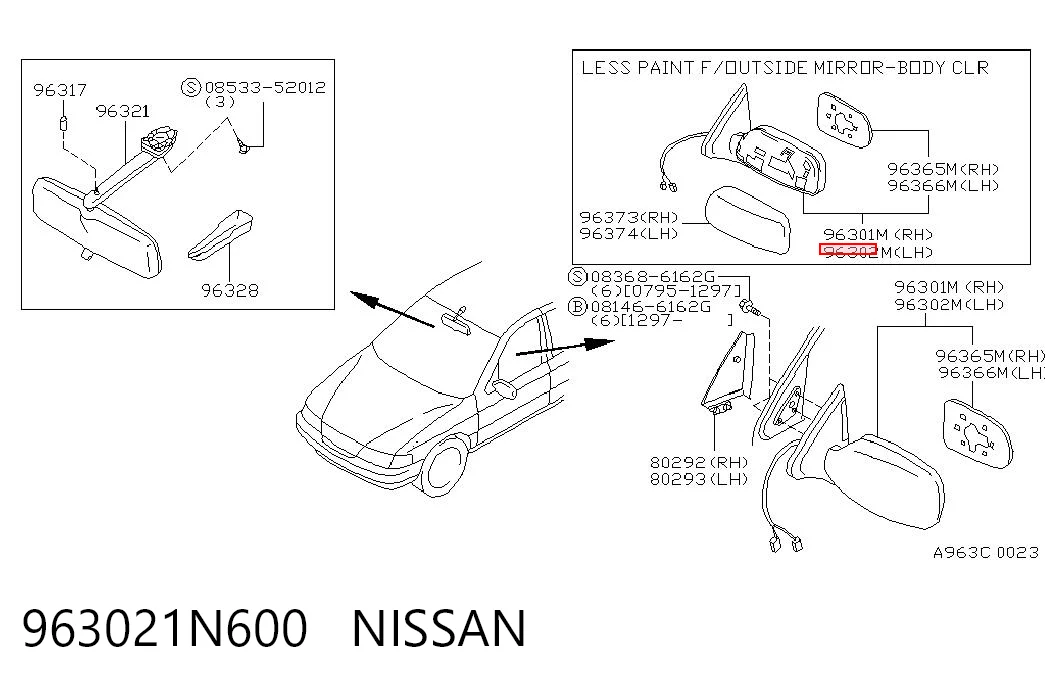 Espejo de retrovisor izquierdo para Nissan Almera N15