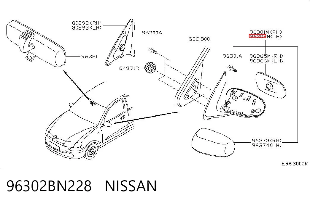 Espejo izquierdo Nissan Almera II sedán (N16) (2000 - 2006) precio, desde 67,85 EUR