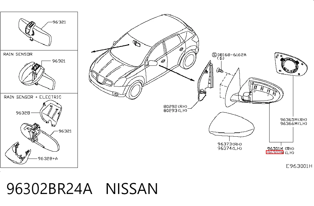 Espejo retrovisor izquierdo para Nissan Qashqai I J10